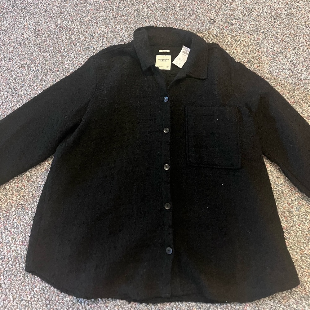 Abercrombie Tweed Black Jacket Oversized XXL